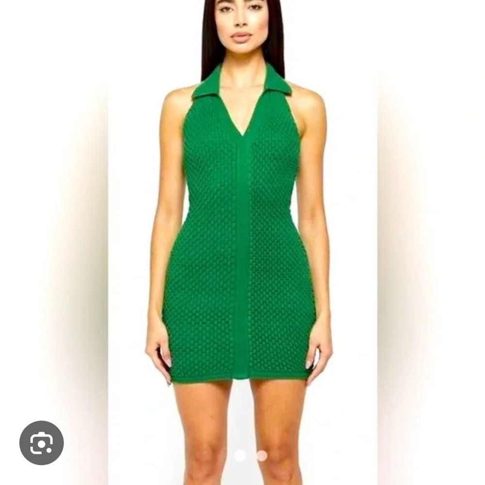 Elegant Green Halter Dress